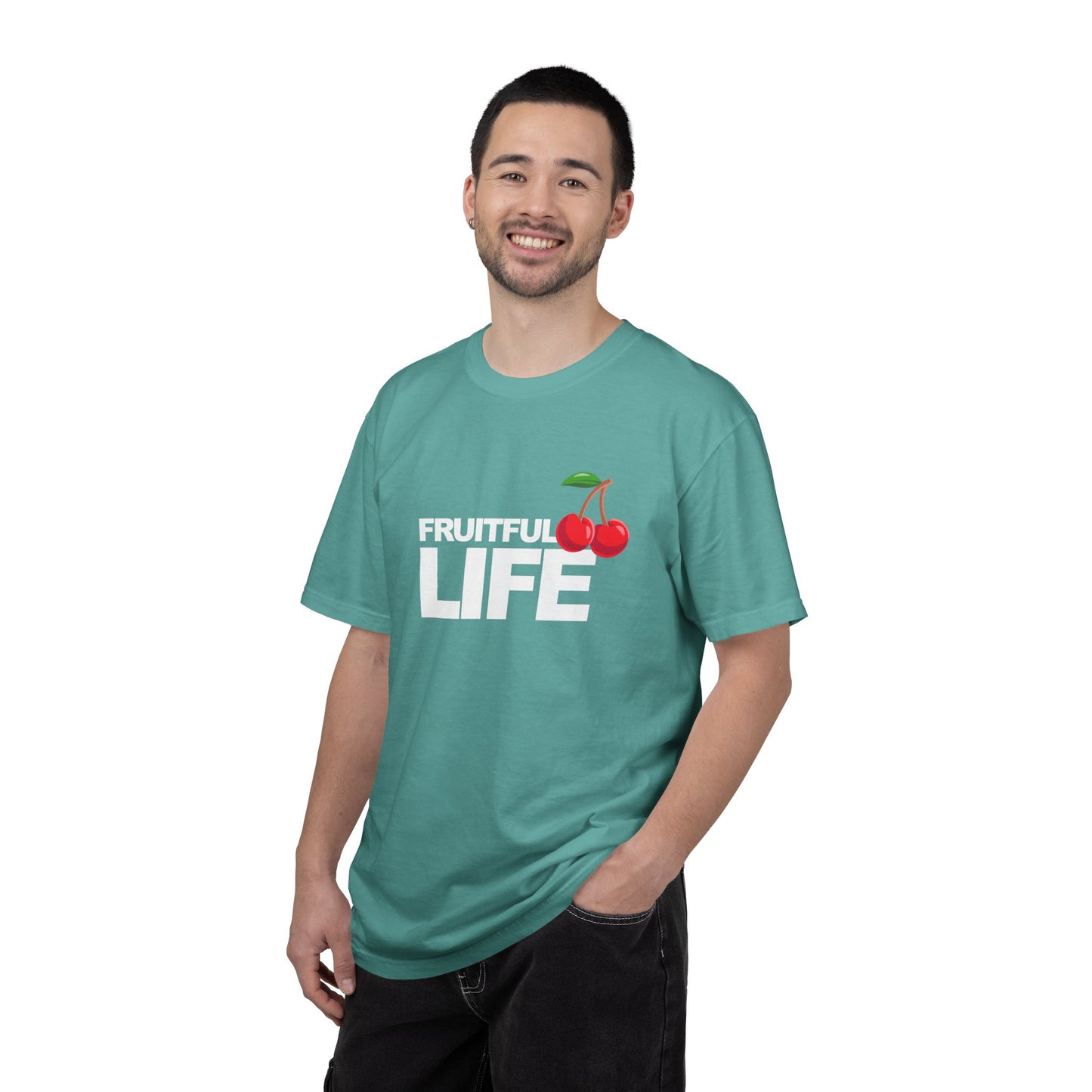 Cherry Chest Pocket T-Shirt — Minimal Fruit Graphic Tee