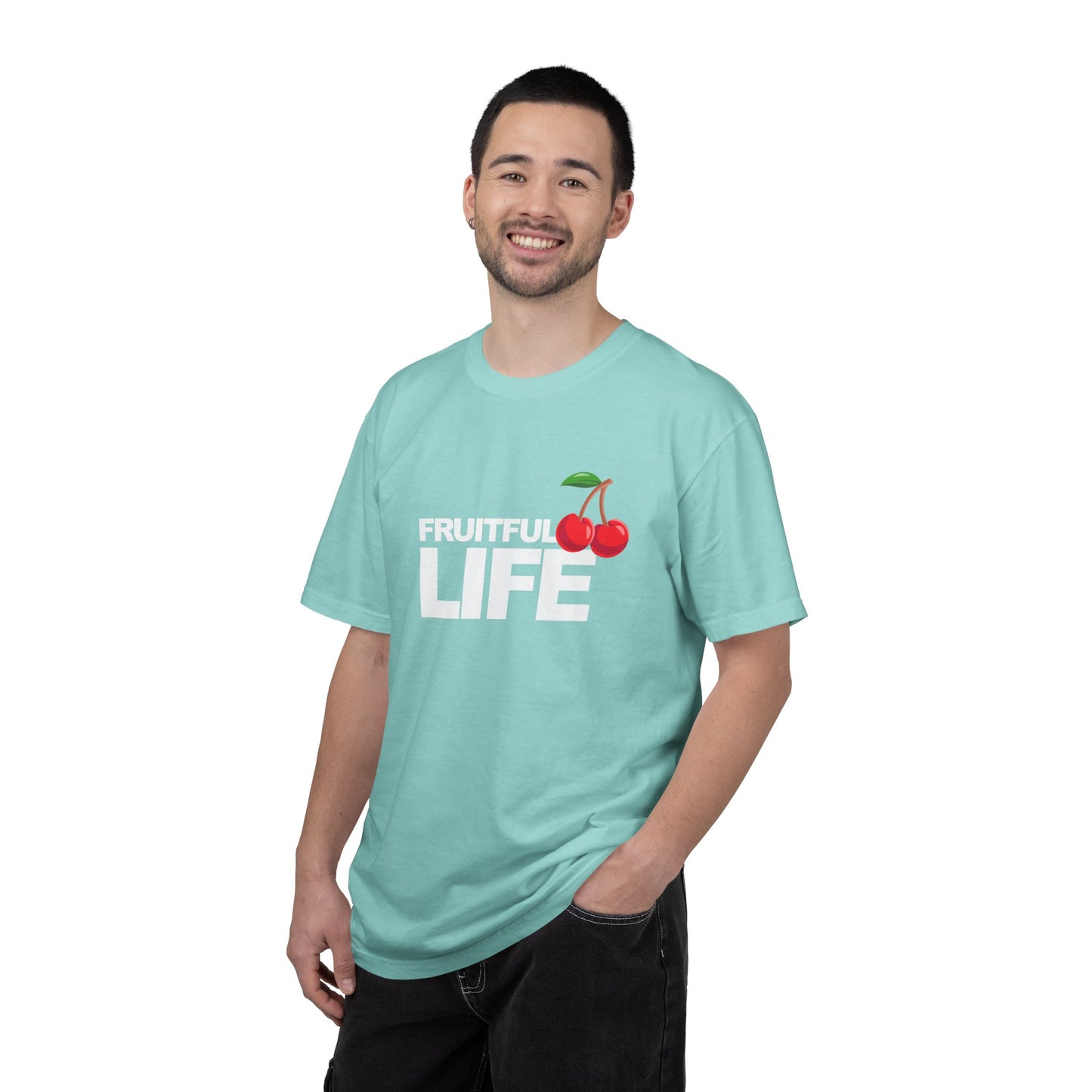Cherry Chest Pocket T-Shirt — Minimal Fruit Graphic Tee