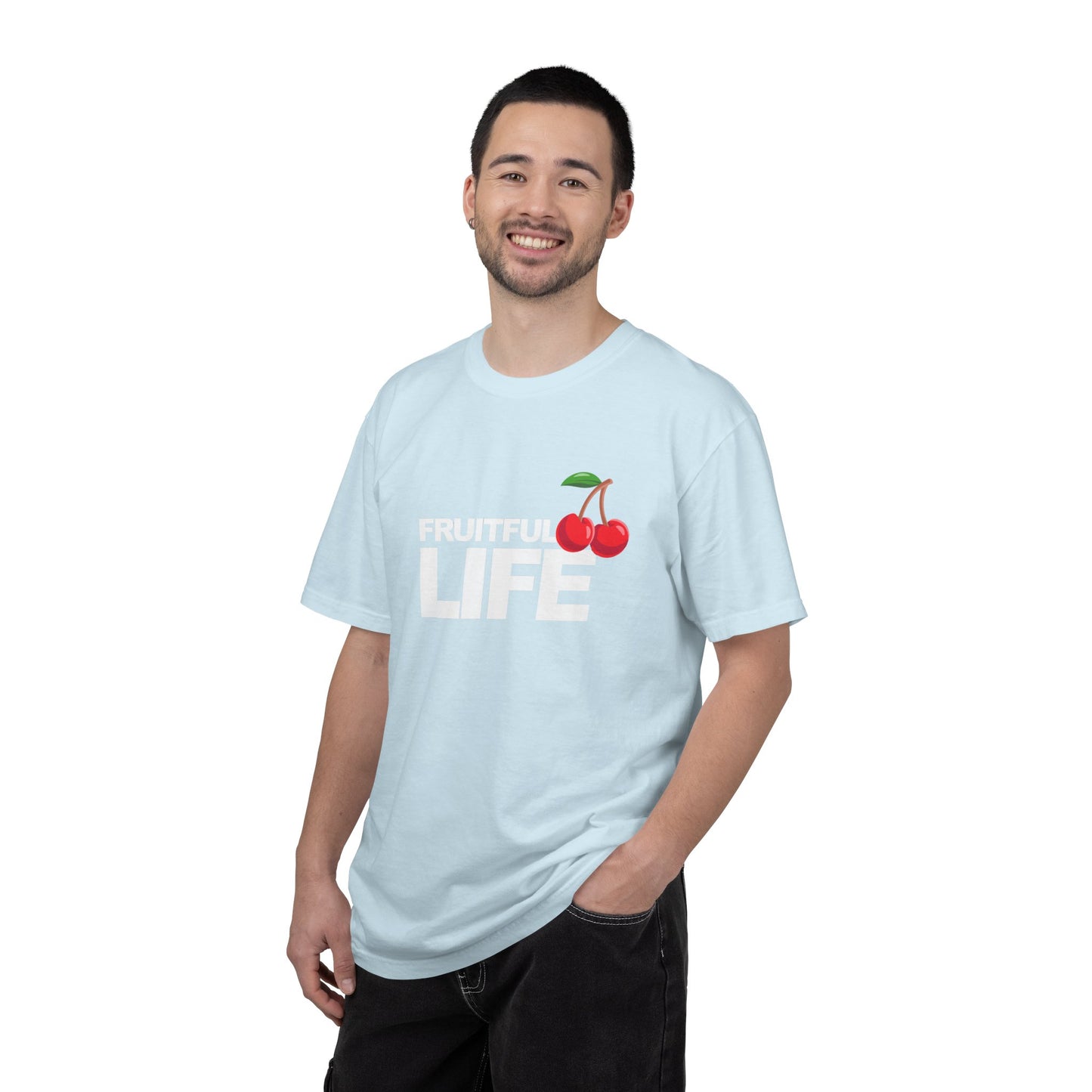 Cherry Chest Pocket T-Shirt — Minimal Fruit Graphic Tee