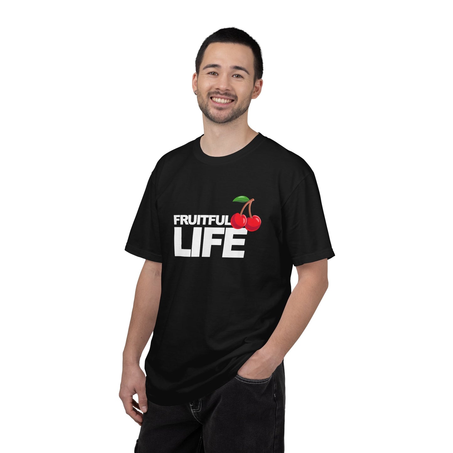 Cherry Chest Pocket T-Shirt — Minimal Fruit Graphic Tee