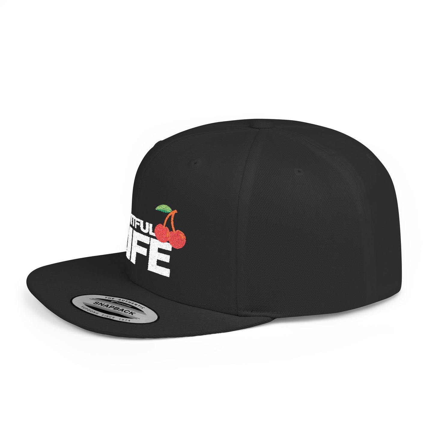 Flat Bill Snapback- Fruitful Life Cherry