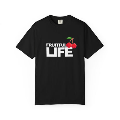 Cherry Chest Pocket T-Shirt — Minimal Fruit Graphic Tee