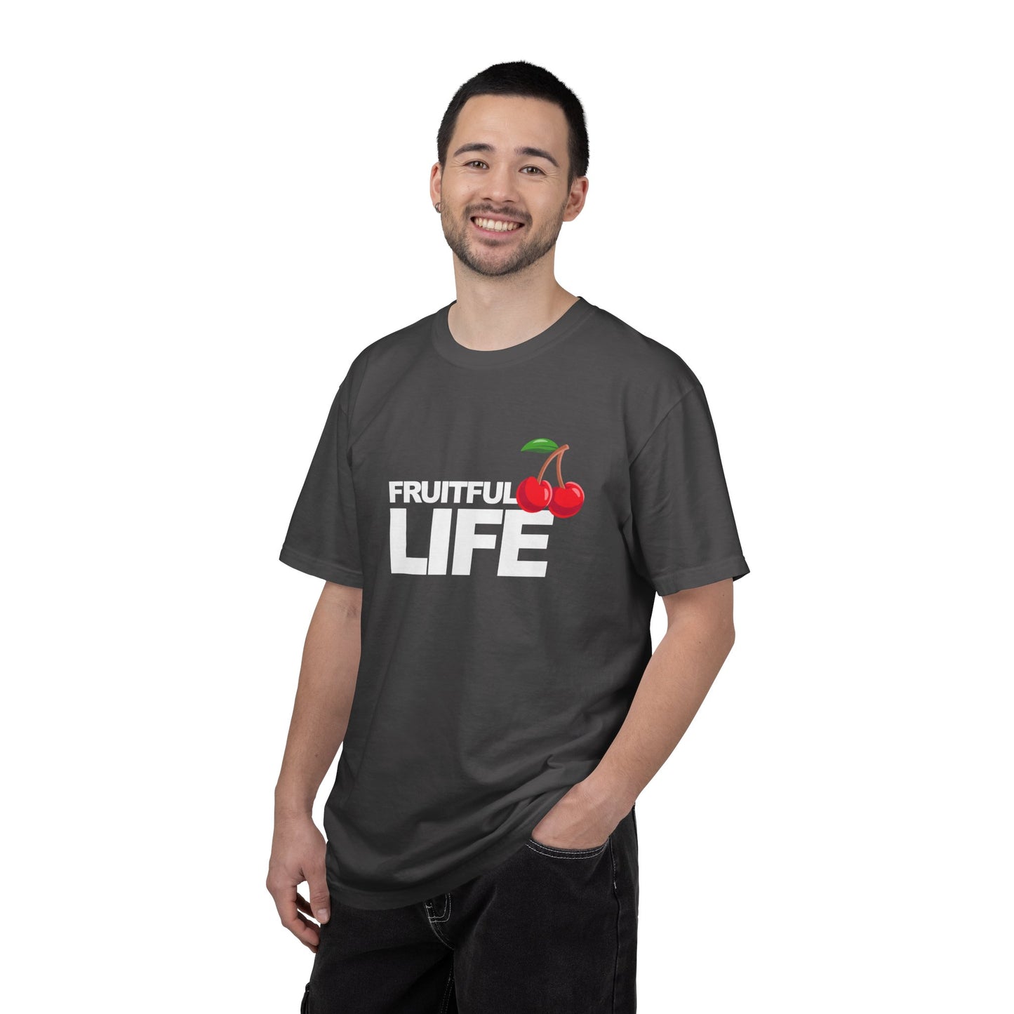 Cherry Chest Pocket T-Shirt — Minimal Fruit Graphic Tee