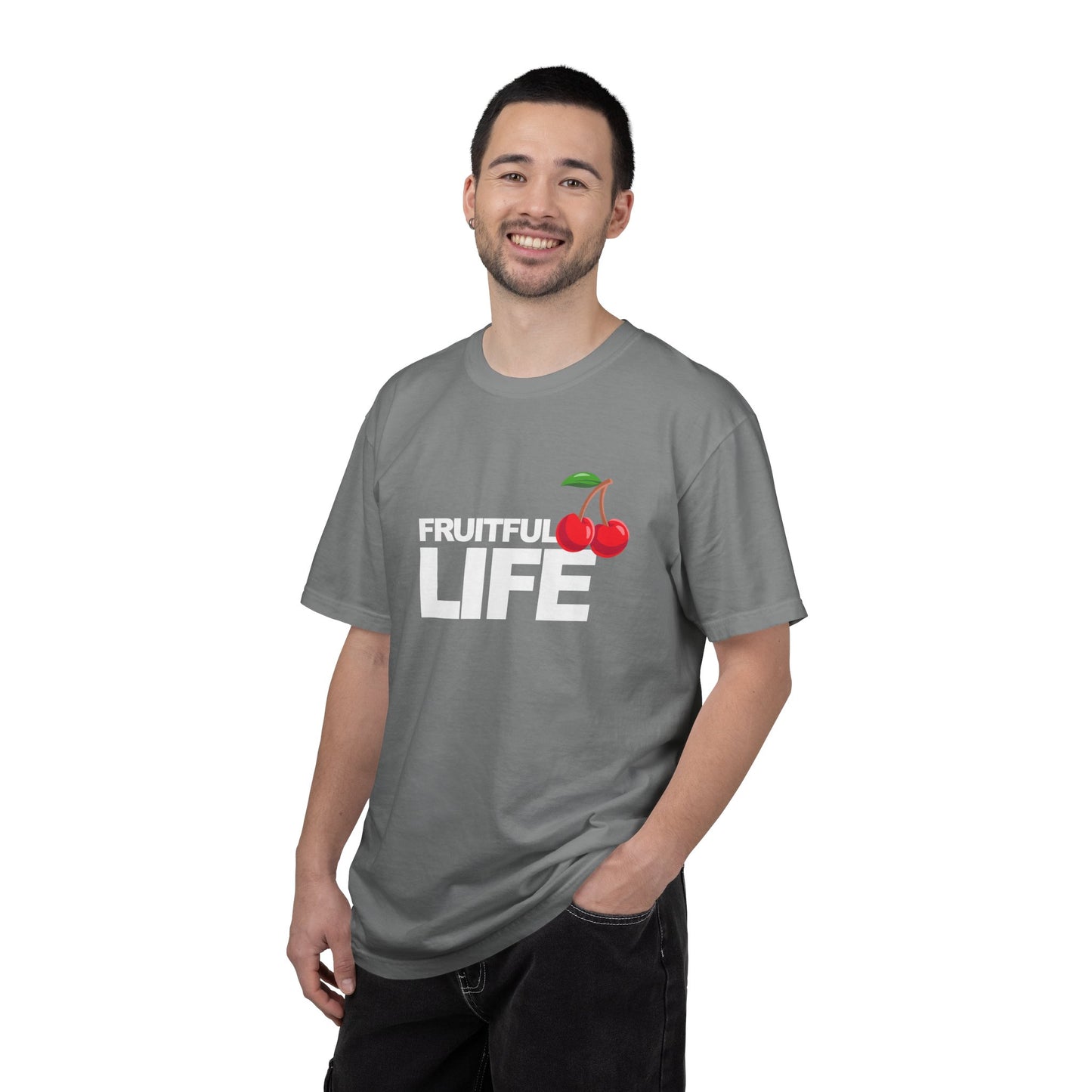 Cherry Chest Pocket T-Shirt — Minimal Fruit Graphic Tee