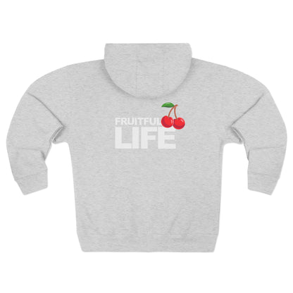 Grey/Charcoal Zipup Hoodie, Cherry Chest