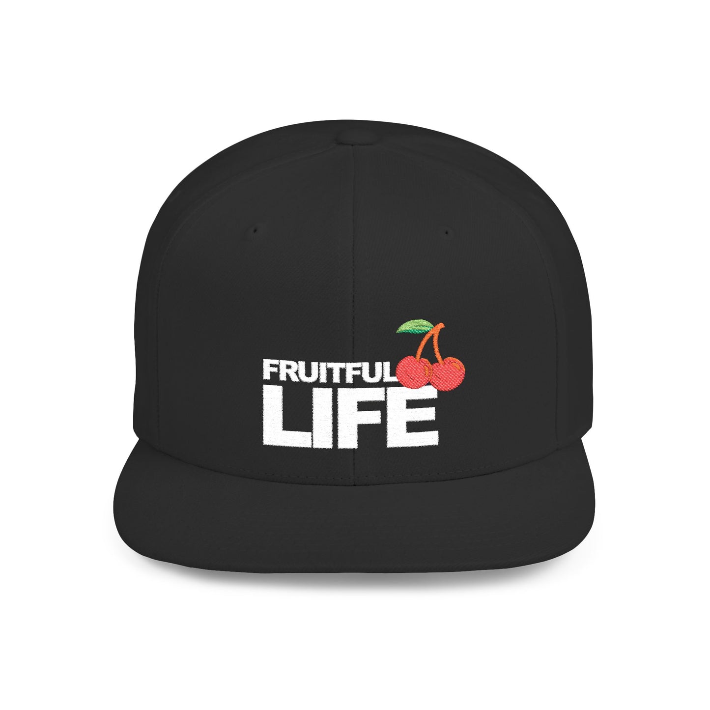 Flat Bill Snapback- Fruitful Life Cherry