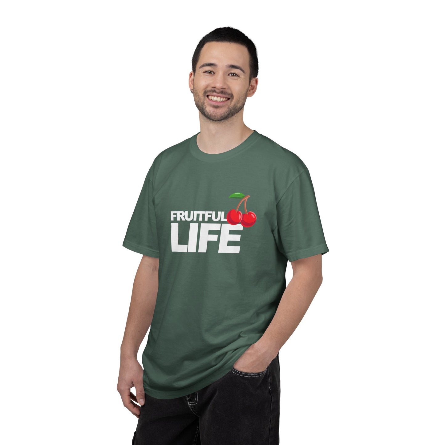 Cherry Chest Pocket T-Shirt — Minimal Fruit Graphic Tee