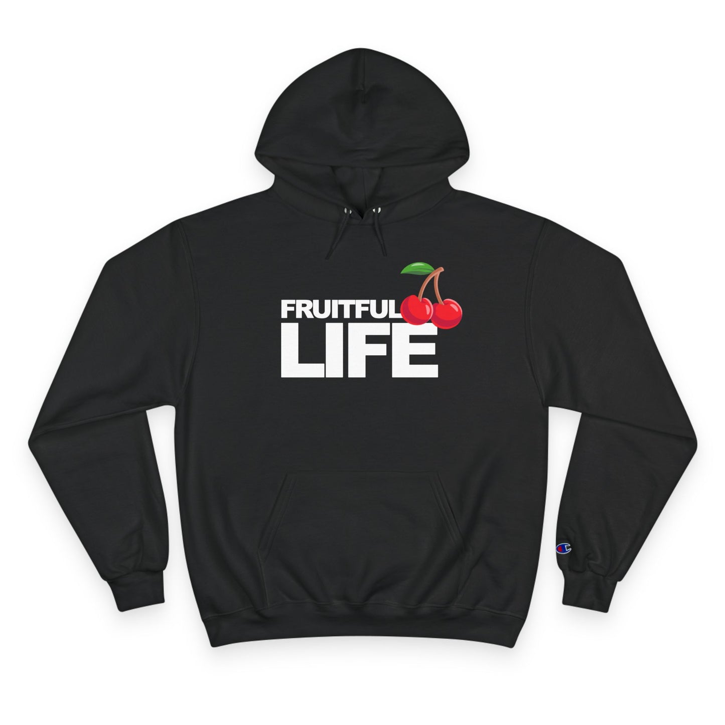Black Hoodie- Fruitful Life Cherry